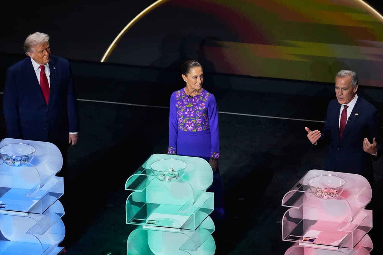 Donald Trump, Claudia Scheinbaum y Mark Carney.