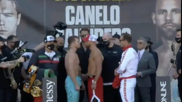 Saúl Canelo Álvarez y Billy Joe Saunders dan el peso para la pelea