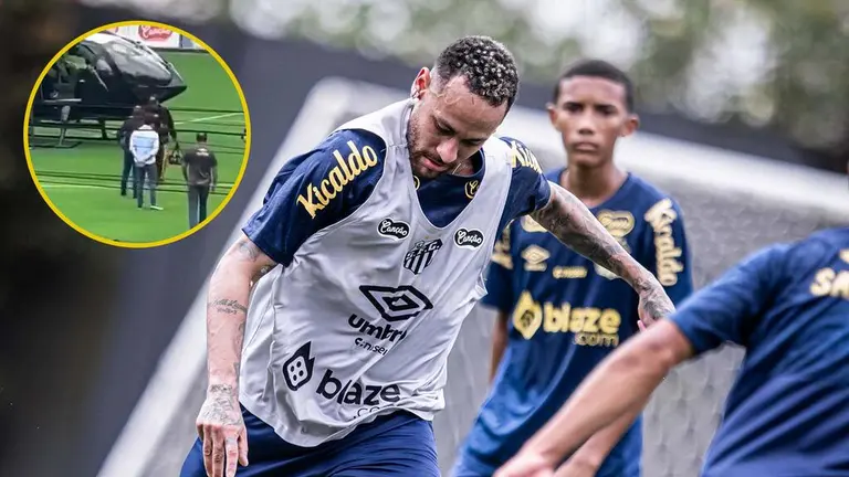 Neymar Tiene Su Primera Pr Ctica Con El Santos Y Arriba En Helic Ptero