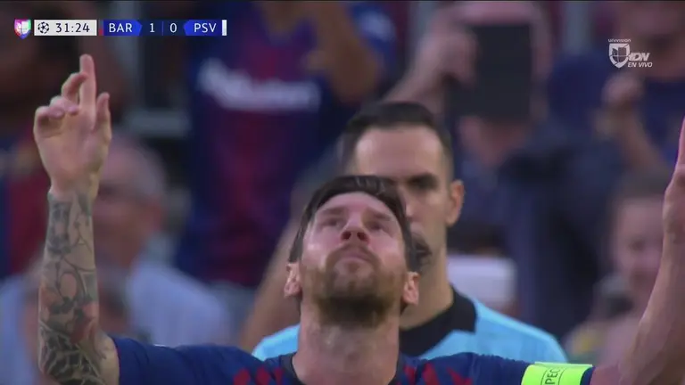 Golazo De Lionel Messi Y El Barcelona Ya Le Gana Al Psv Tudn Uefa