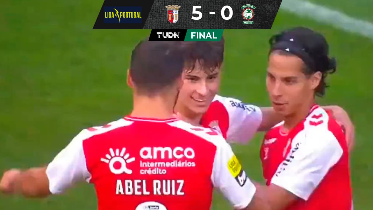 Diego Lainez da asistencia de gol en goleada del Braga ante Marítimo