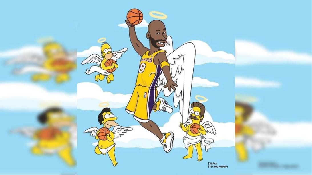 El artista italiano, Stefano Monda, ha simpsonizado a las estrellas del deporte como Kobe Bryant.