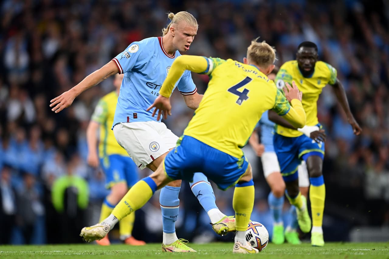 Erling Haaland marcó su segundo triplete en la Premier League, esta vez en la goleada por 7-0 sobre Nottingham. Ya lleva nueve y por ahora son más que los marcados por 16 clubes.