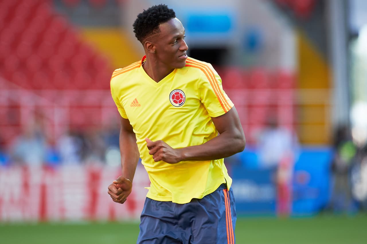 MOSCOW, RUSSIA - JULY 02: Yerry Mina of Colombia during a training session at the FIFA World Cup at Spartak Stadium on July 2, 2018 in Moscow, Russia. (Photo by Oleg Nikishin/Getty Images)