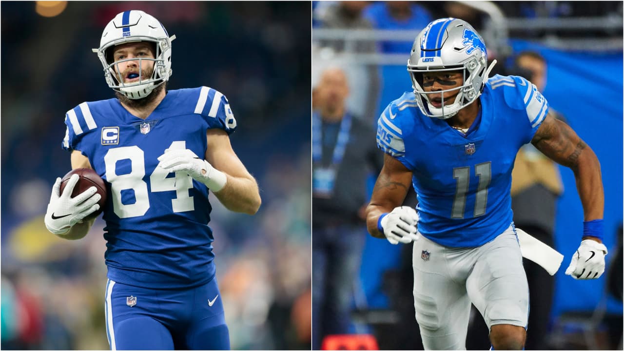 Jack Doyle (Indianapolis Colts) y Marvin Jones (Detroit Lions)