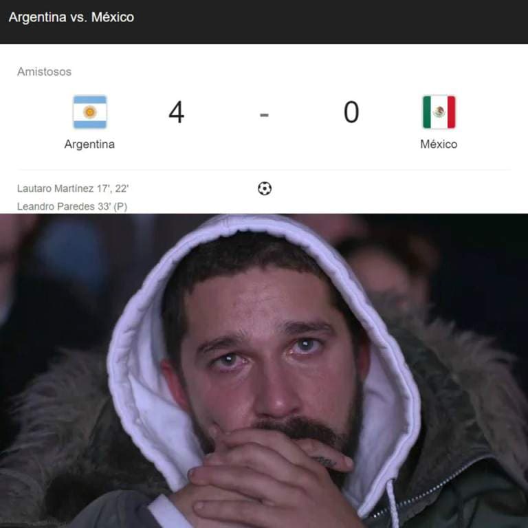Argentina golea a México hasta en los memes. El Tri no metió ni las manos.
