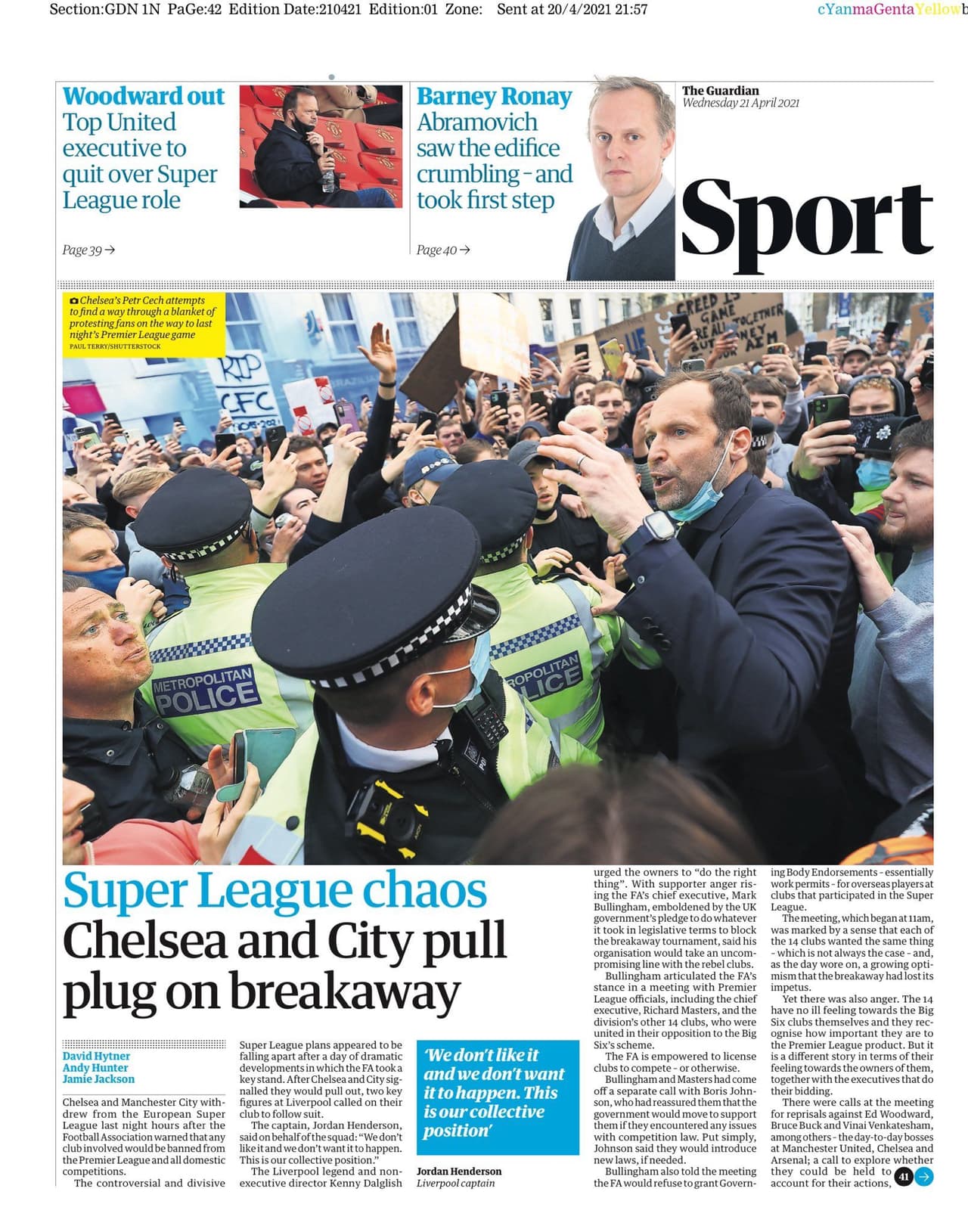 Tras varias horas de incertidumbre en el futbol europeo, el día de hoy se ha hecho oficial la suspensión del proyecto de la Superliga europea.