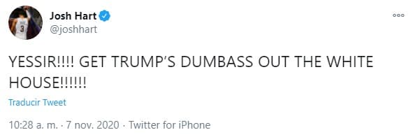 Así reaccionó el deporte a la victoria virtual de Biden | Donald Trump dejaría de ser presidente de los Estados Unidos y los atletas expresaron su sentir en redes sociales.