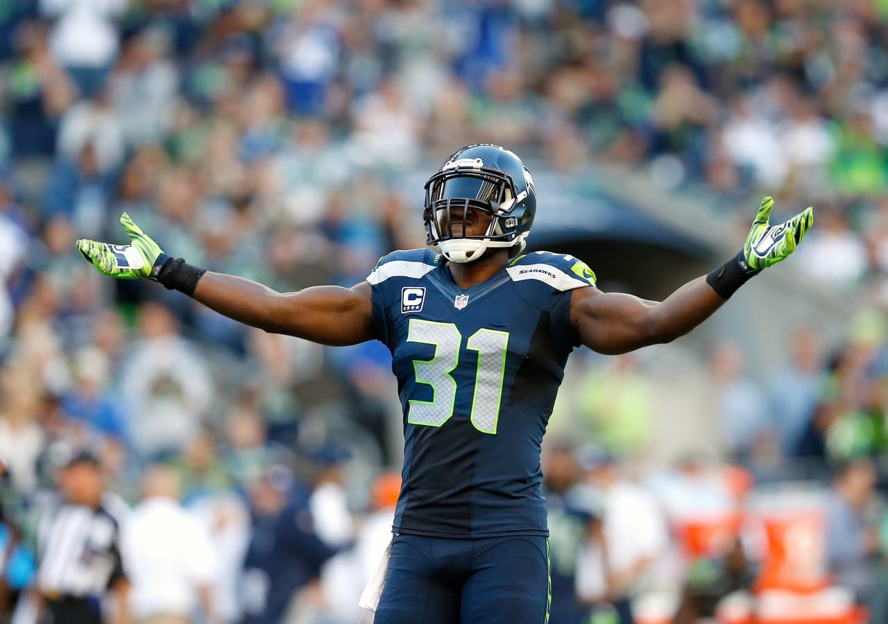 Seattle Seahawks strong safety Kam Chancellor (31) celebrates during an NFL football game against the Green Bay Packers at CenturyLink Field on Thursday September 4, 2014 in Seattle, Washington. Seattle won 36-16. (AP Photo/Aaron M. Sprecher)