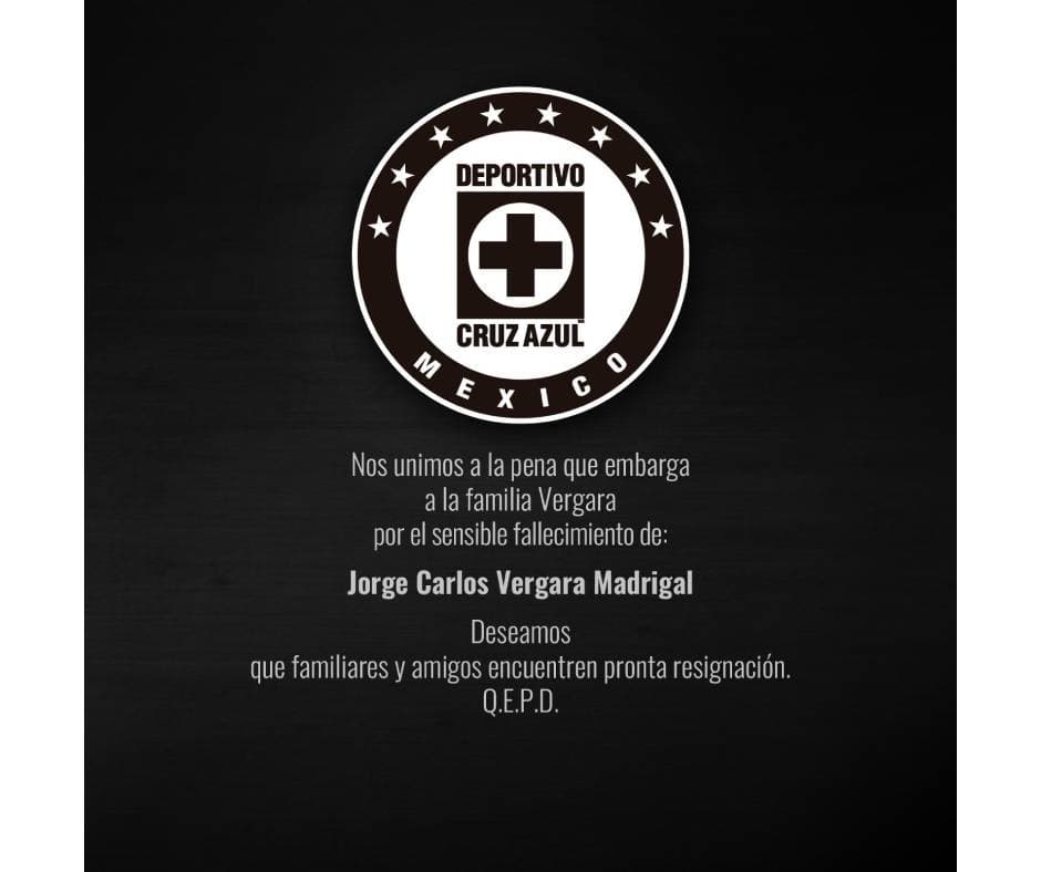 Clubes y jugadores lamentan profundamente el sensible fallecimiento de Jorge Vergara Madrigal.