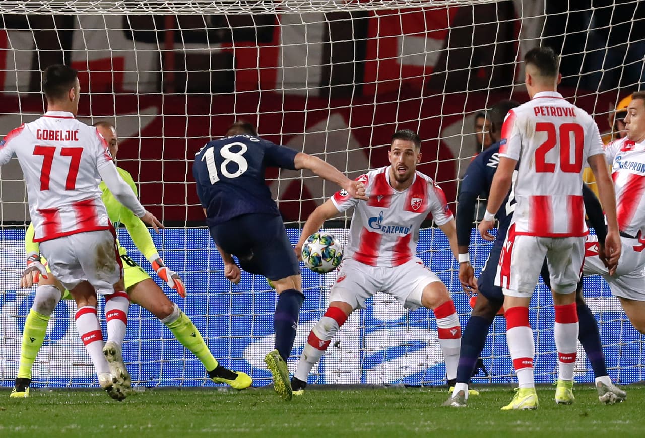 PSG 1-0 Brujas; E. Roja 0-4 Tottenham; Atalanta 1-1 Man. City, Dinamo Zagreb 3-3 Shakhtar.