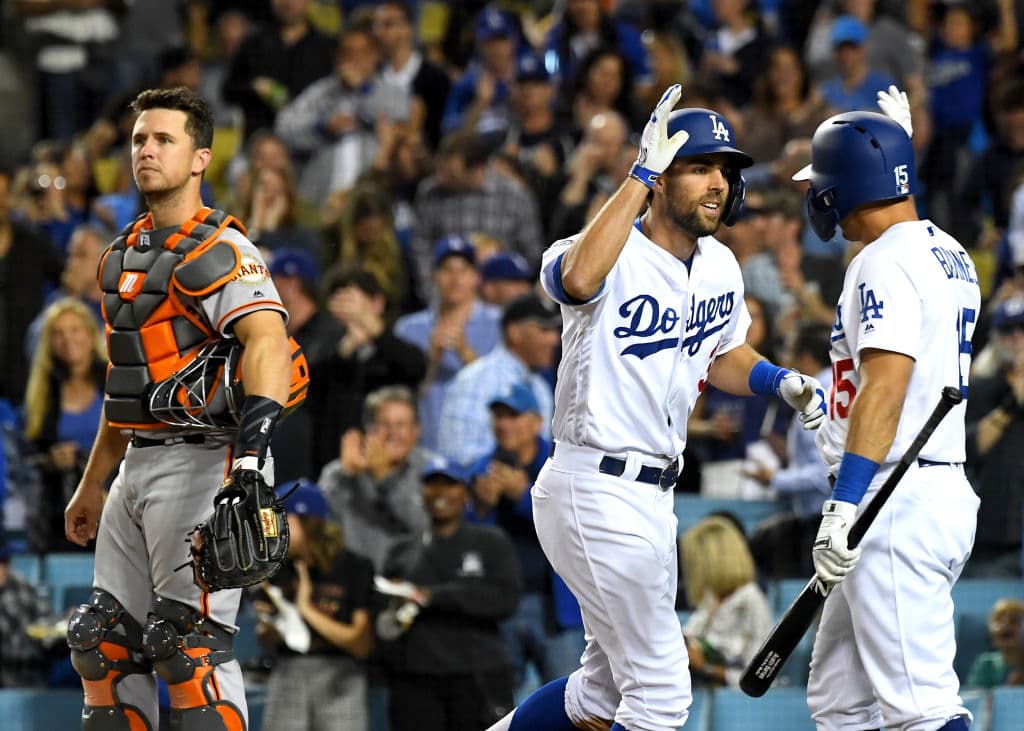 Chris Taylor pegó cuadrangular solitario en la parte baja del quinto inning para poner el juego 1-0 en favor de los Dodgers.