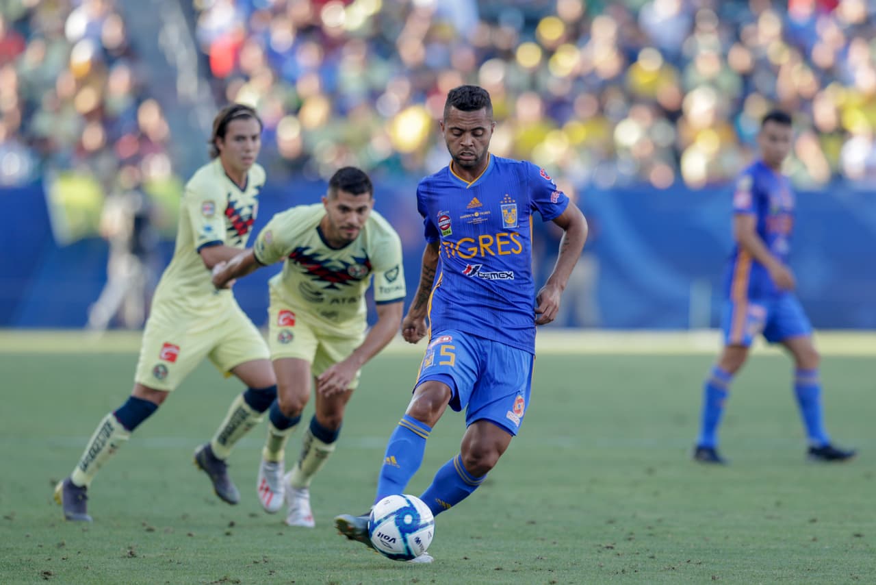 during the game America vs Tigres UANL, corresponding to the 2019 Champion of Champions, at Dignity Healt Sports Park, Carson, CA, on July 14, 2019.
<br>
<br> durante el partido América vs Tigres UANL, correspondiente al Campeón de Campeones 2019, en el Dignity Healt Sports Park, Carson, CA, el 14 de Julio de 2019.