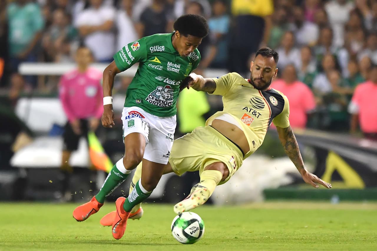 during the game Leon vs America, corresponding to the Semifinals second leg match of the Liga BBVA Bancomer MX Torneo Clausura 2019, at La Nou Camp Stadium, Leon, Guanajuato, México, on May 19, 2019.
<br>
<br> durante el partido León vs América, correspondiente al partido de Vuelta de las Semifinales de la Liga BBVA Bancomer MX Torneo Clausura 2019, en el Estadio Nou Camp, León, Guanajuato, México, el 19 de mayo de 2019.