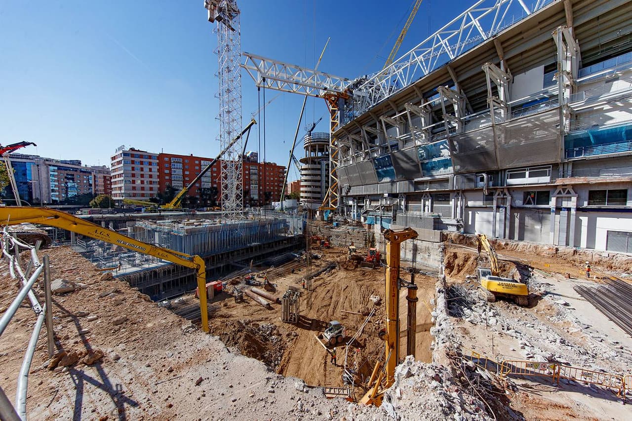 Las obras del Santiago Bernabéu continúan a marchas forzadas y ya se comienzan a completar estructuras importantes de la remodelación.