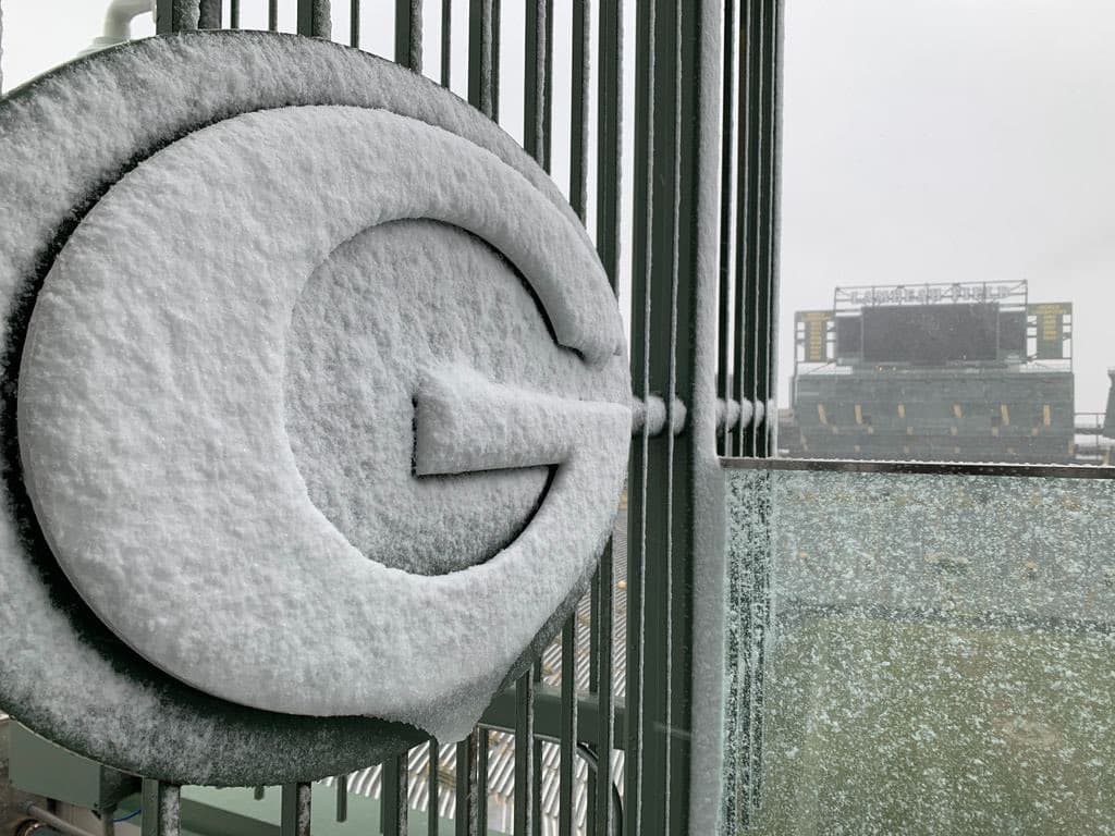 Así lució esta mañana Lambeau Field dias antes del juego entre Packers y Seahawks.