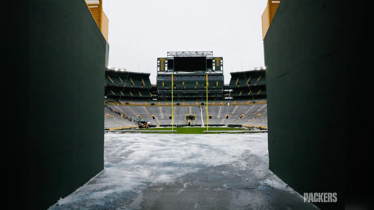 Así lució esta mañana Lambeau Field dias antes del juego entre Packers y Seahawks.