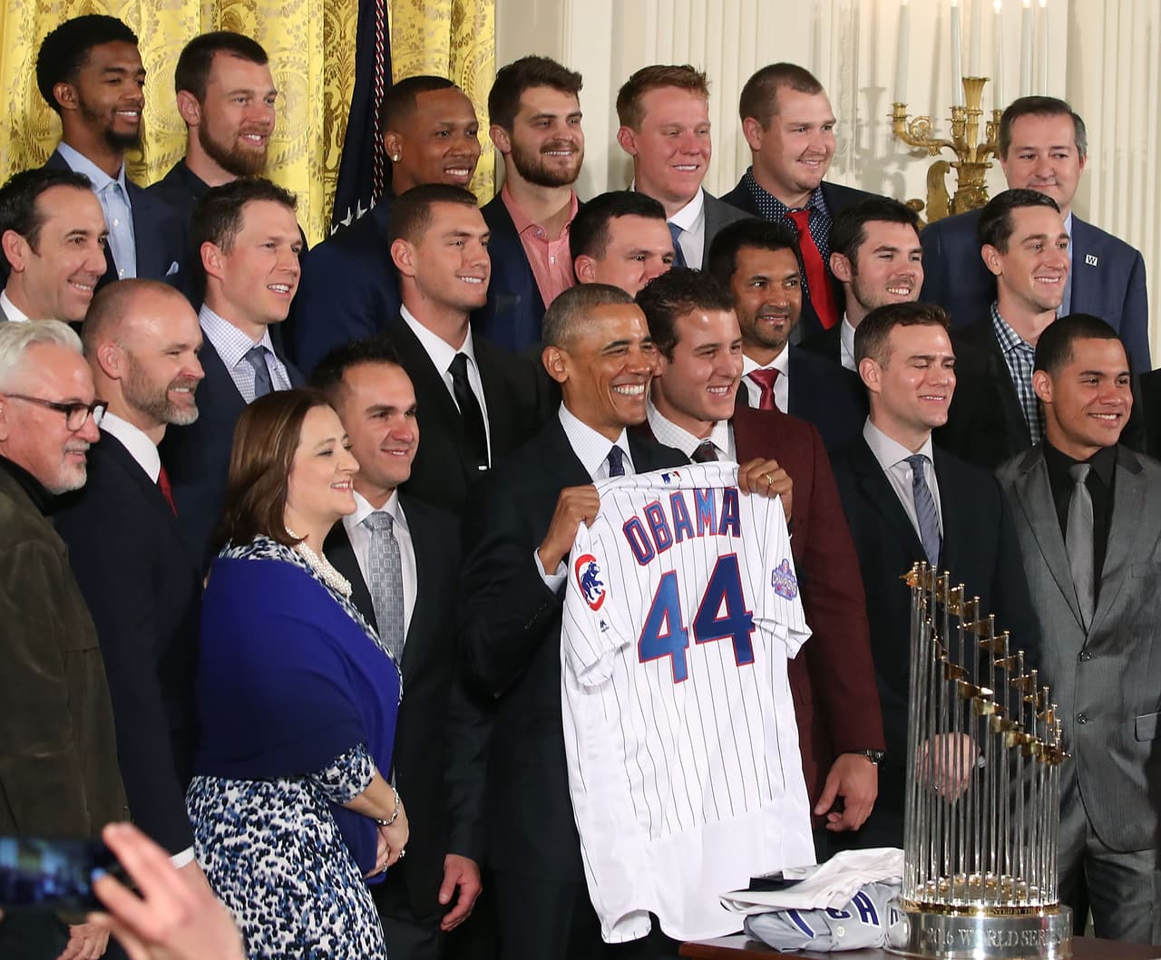 Una de las visitas más emotivas a la Casa Blanca fue la de los Chicago Cubs tras ganar la Serie Mundial. Obama, quien comenzó su carrera en Chicago, se ha declarado un aficionado de los Cubs.