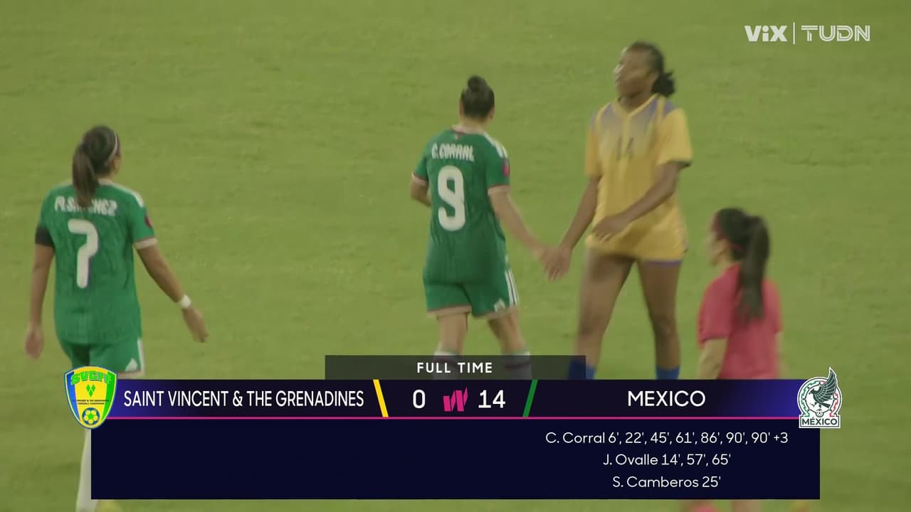 ¡México golea a San Vicente y Granadinas con siete goles de Charlyn Corral!
