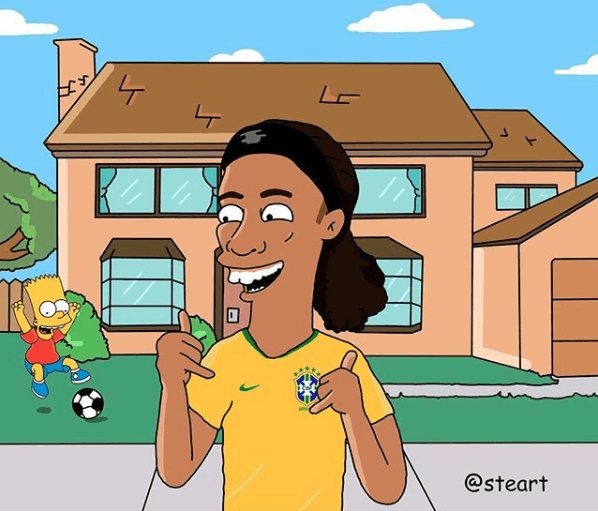 Ronaldinho se ve muy contento en Springfield.