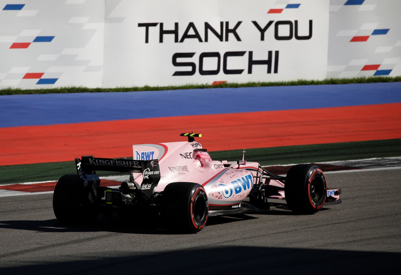Su compañero en Force India, Esteban Ocon, fue el siguiente en la meta quien había partido décimo.