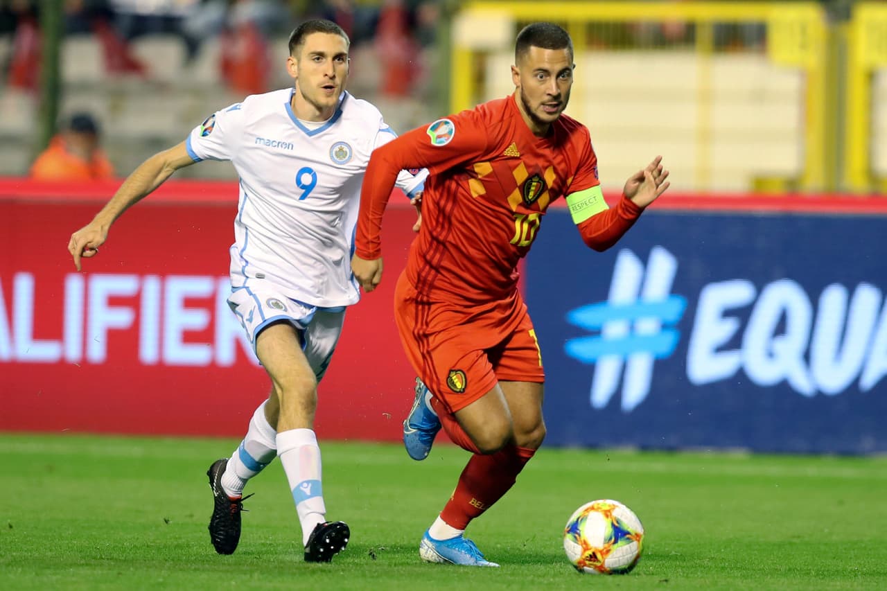 Bélgica goleó en casa San Marino con una actuación notable.