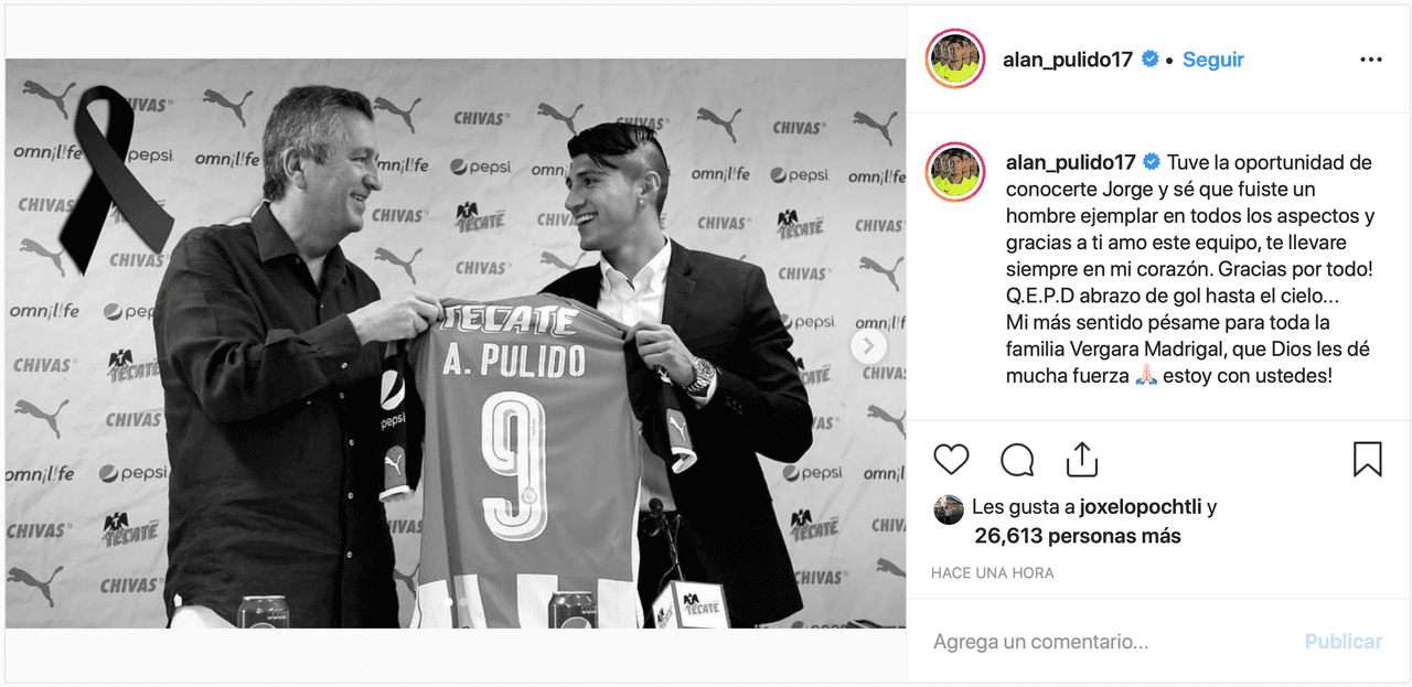 Clubes y jugadores lamentan profundamente el sensible fallecimiento de Jorge Vergara Madrigal.