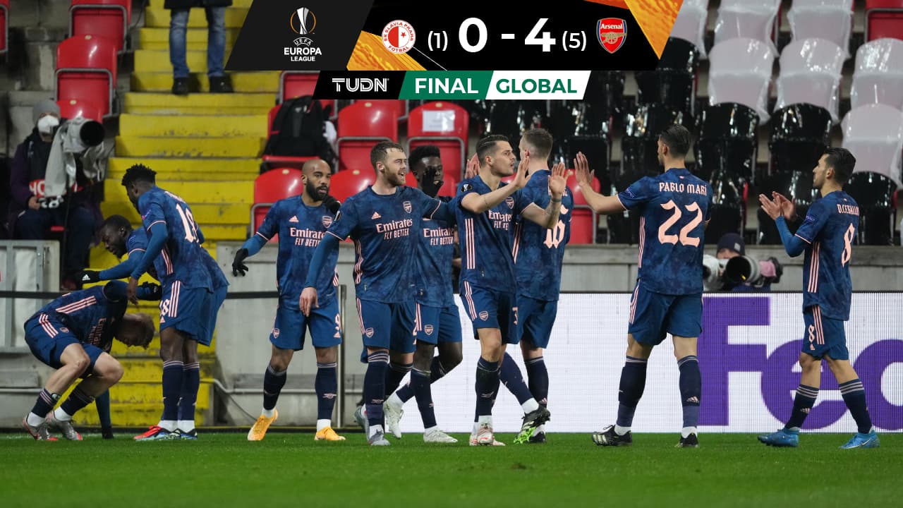 Arsenal sofre gol nos acréscimos e empata com o Slavia Praga no jogo de ida  das quartas da Liga Europa - Lance!