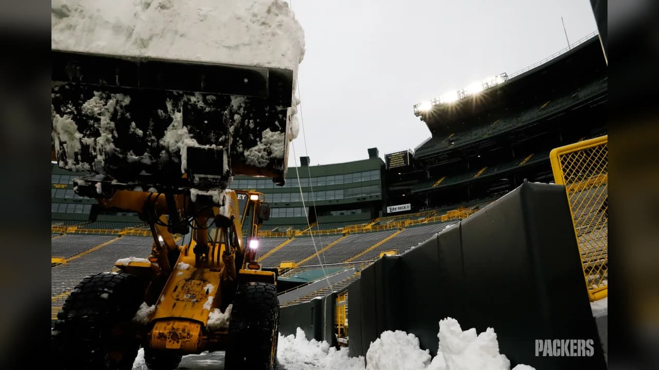 Así lució esta mañana Lambeau Field dias antes del juego entre Packers y Seahawks.