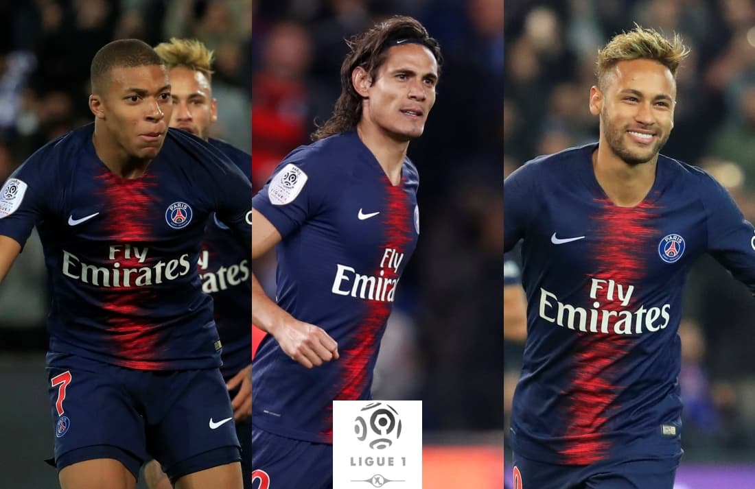 <b>Delantera: </b>Kylian Mbappé (Paris Saint-Germain), Édinson Cavani (Paris Saint-Germain), Neymar Jr. (Paris Saint-Germain)
