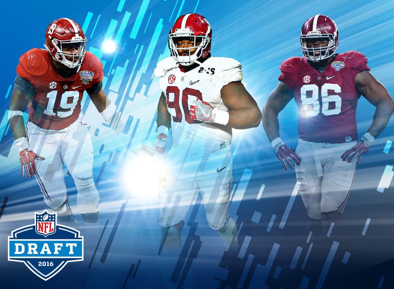 4.- Los reyes de Alabama: Alabama ha tenido 16 jugadores reclutados en la primera ronda en los últimos 6 años, el doble que cualquier otra universidad en ese lapso de tiempo. Florida es el siguiente con ocho. La 'Marea Carmesí' esperá incrementar ese número este año con los defensivos internos Reggie Ragland, A'Shawn Robinson y Jarran Reed como candidatos a oir sus nombres en la primera ronda.