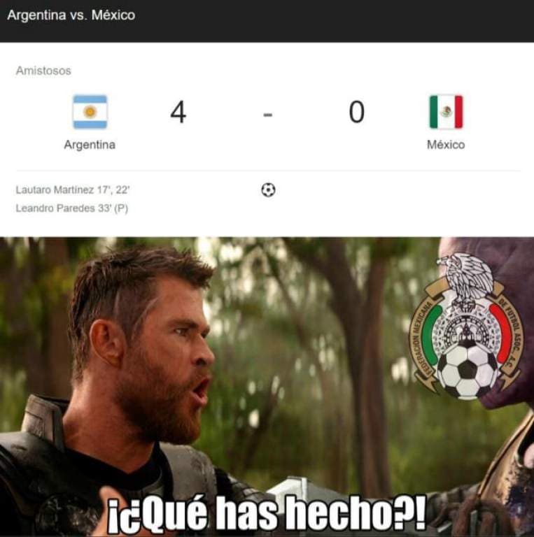 Argentina golea a México hasta en los memes. El Tri no metió ni las manos.