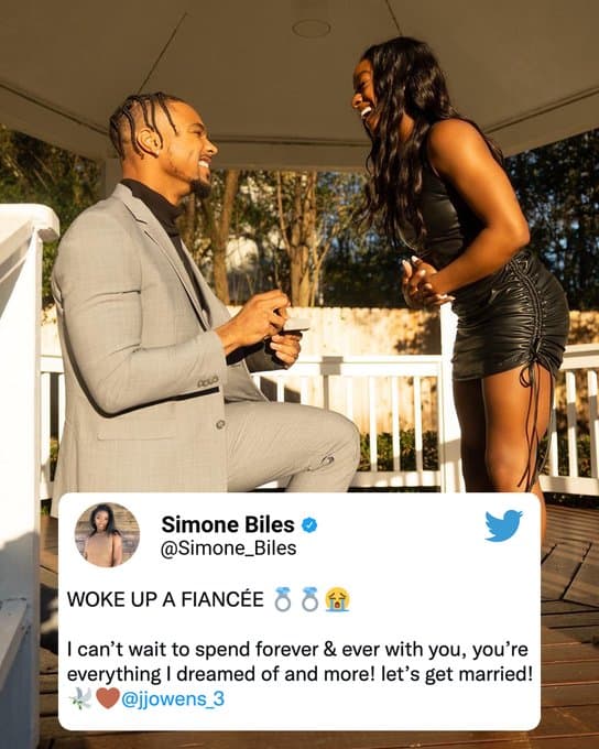 La gimnasta Simone Biles se compromete con jugador de la NFL