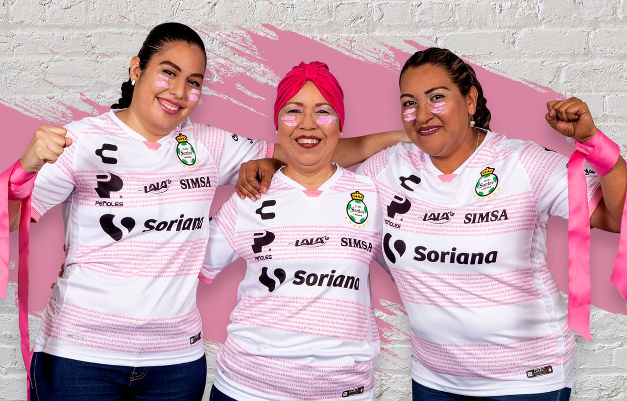Atlas y Santos presente unos hermosos jerseys de edición especial para apoyar a la lucha frente al Cáncer de Mama en México.