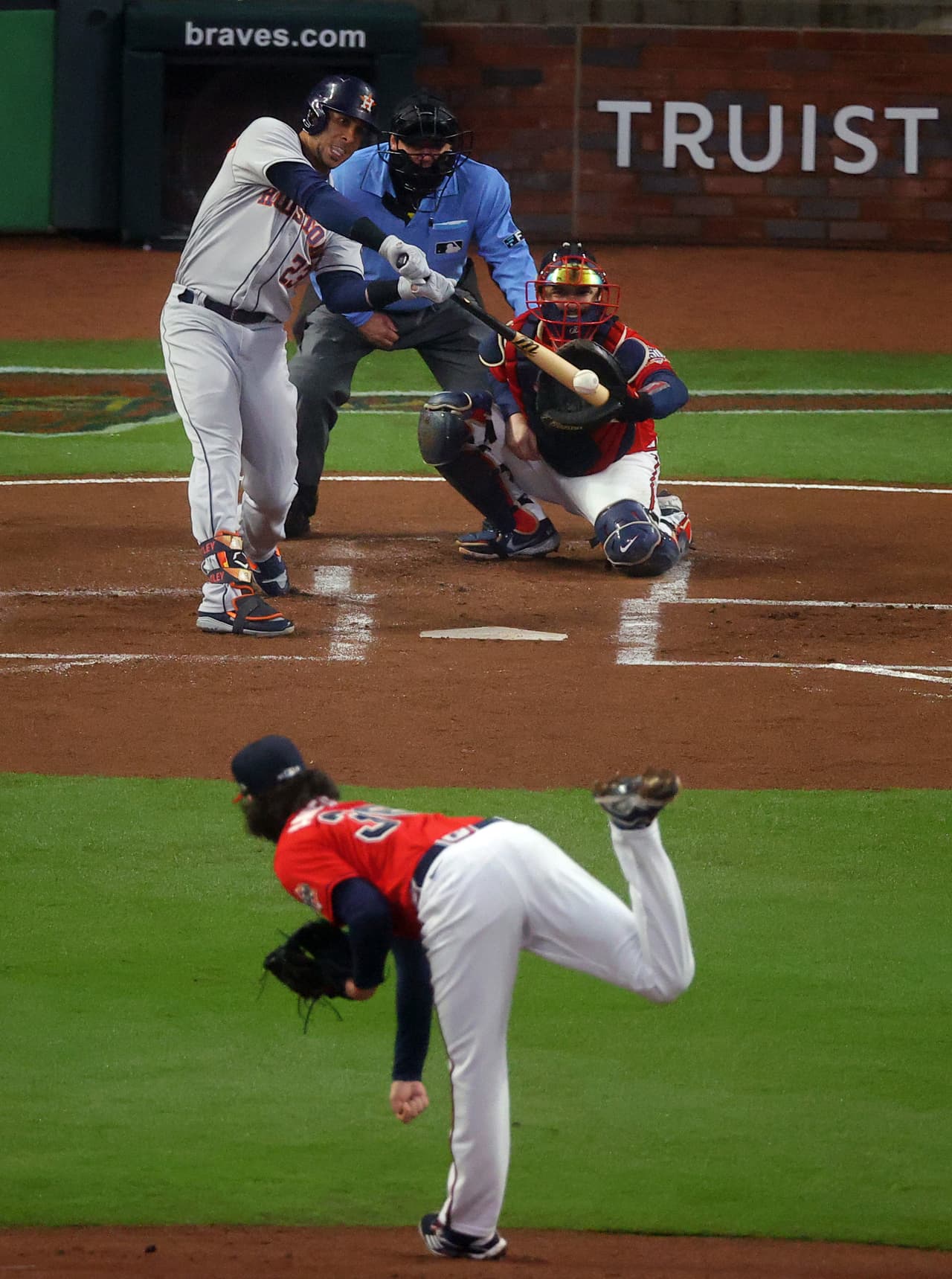 Tras 5 entradas, el novato Ian Anderson se despedía del montículo con 76 lanzamientos, 4 strikeouts y 0 hits.