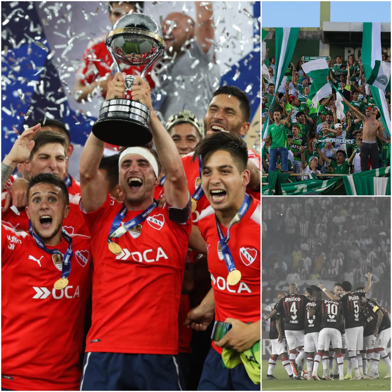 Y los últimos tres de la Copa Sudamericana: Chapecoense 2016, Independiente 2017 y Atlético Paranaense 2018.