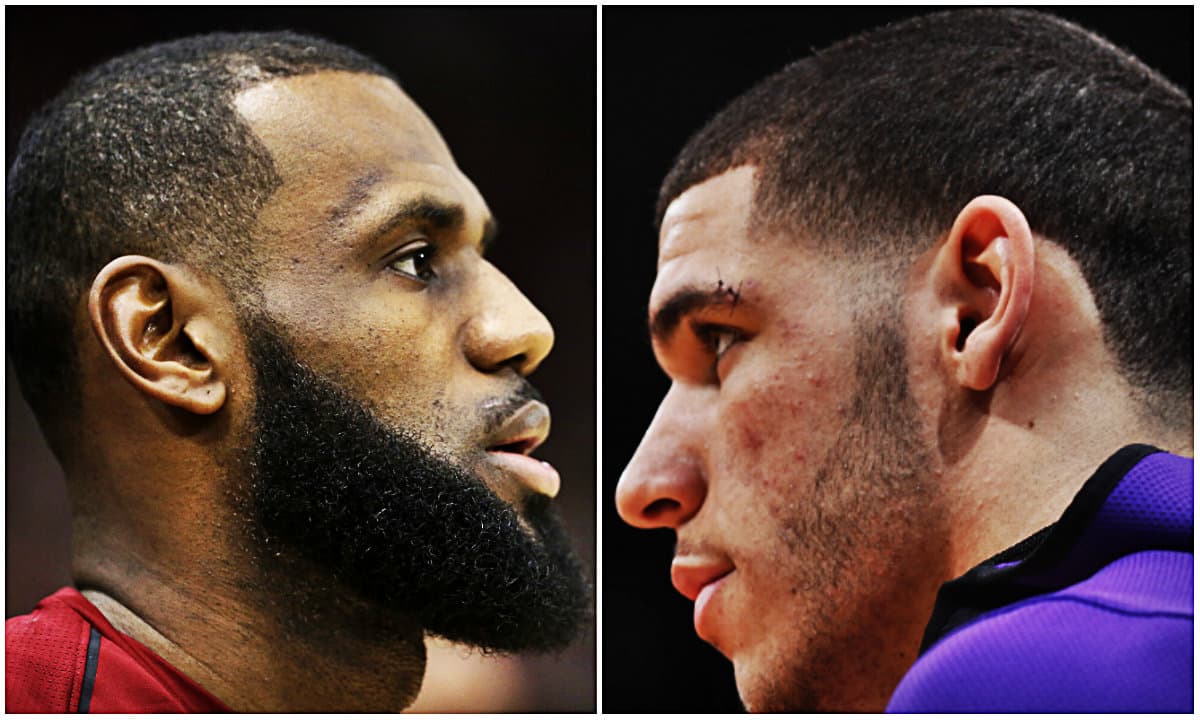 Fan le pide a Lebron James que le de una 'volcada' a Lonzo Ball en su nombre