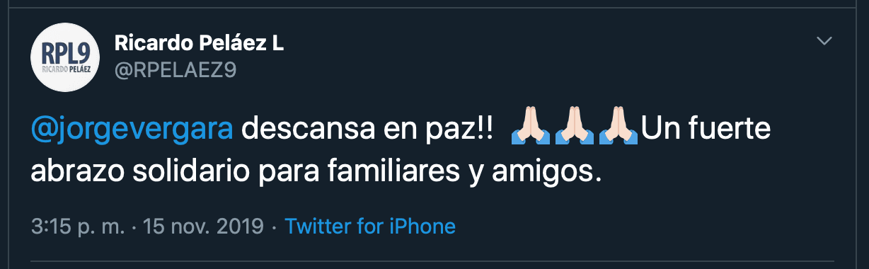 Clubes y jugadores lamentan profundamente el sensible fallecimiento de Jorge Vergara Madrigal.