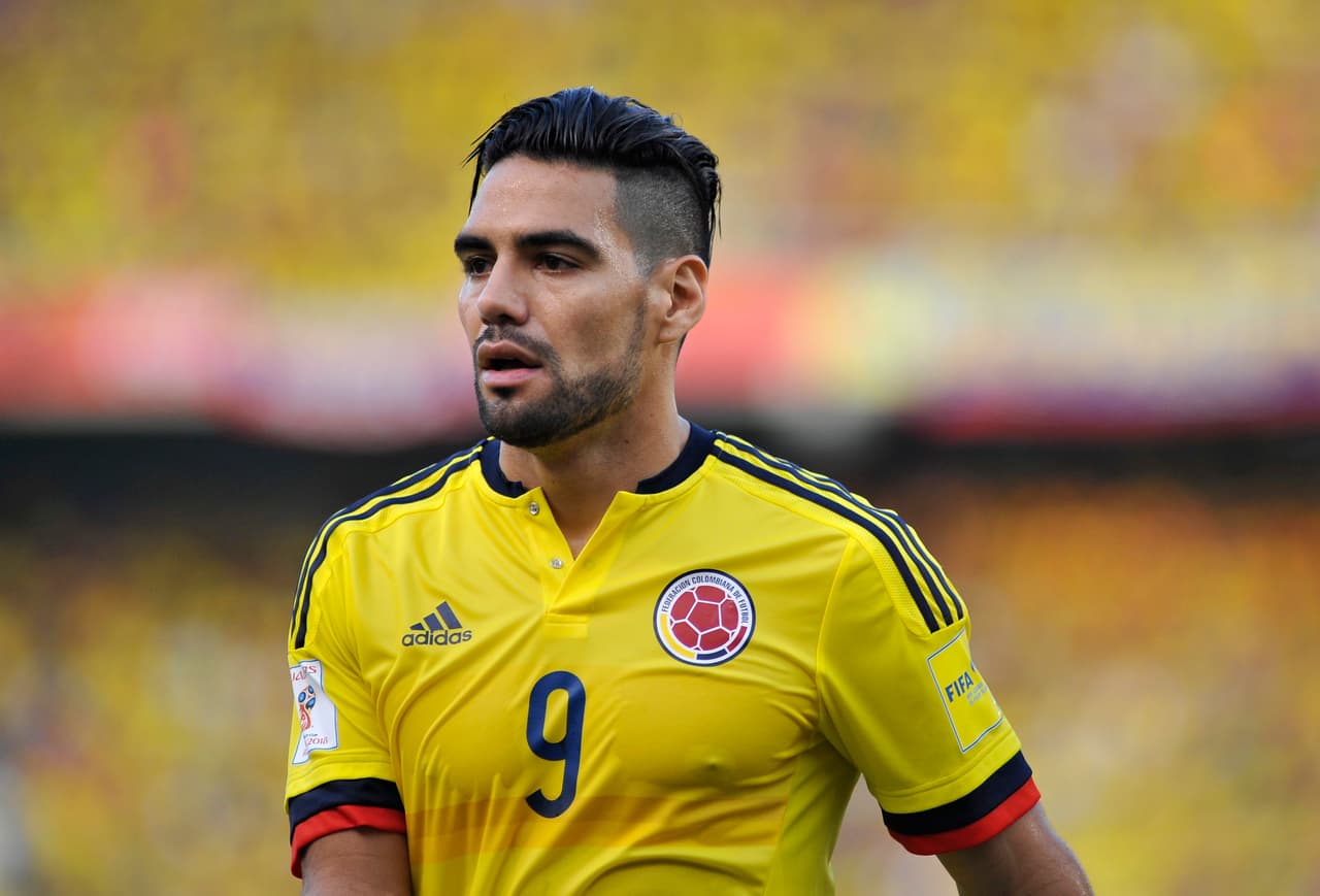 BARRANQUILLA, COLOMBIA - OCTOBER 08: Radamel Falcao Garcia of Colombia looks on during a match between Colombia and Peru as part of FIFA 2018 World Cup Qualifier at Metropolitano Roberto Melendez Stadium on October 08, 2015 in Barranquilla, Colombia. (Photo by Gal Schweizer/LatinContent/Getty Images)
