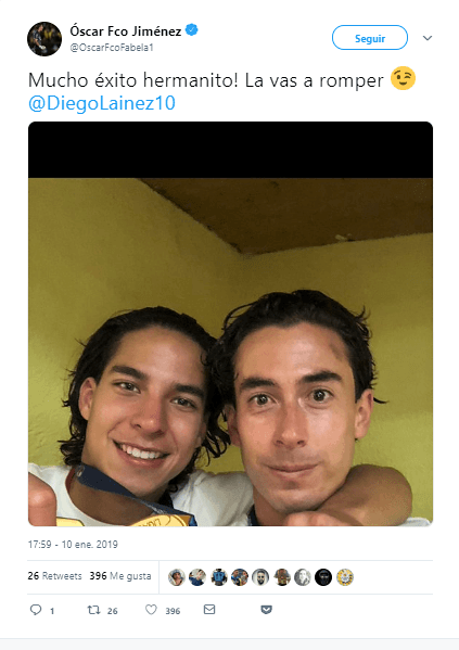 Otro de sus compañeros de equipo en América, Oscar Francisco Jiménez tuvo también listo para desearle éxito a su amigo con el Betis.