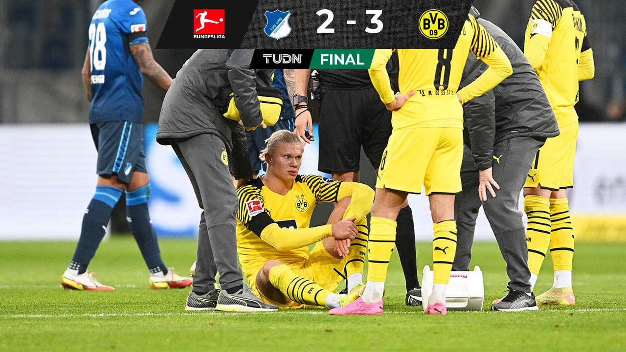 Haaland sale lesionado con el Borussia ante el Hoffenheim