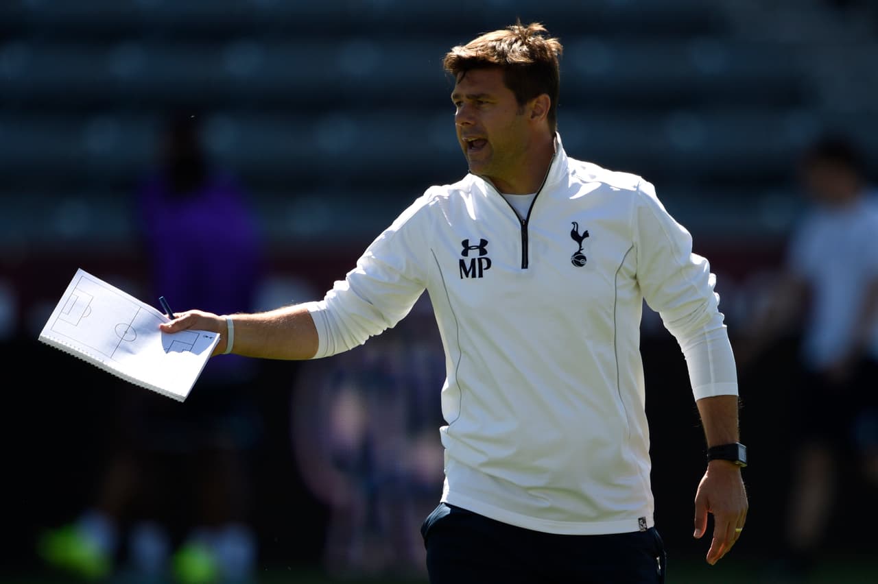 Mauricio Pochettino en entrenamiento del Tottenham Hotspur