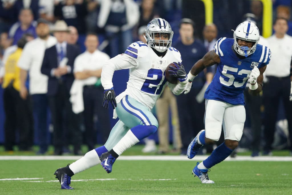 Ezekiel Ellott tuvo 18 acarreos para 87 yardas, siendo de 24 yardas el más largo de todos ellos, aunque sin una anotación.