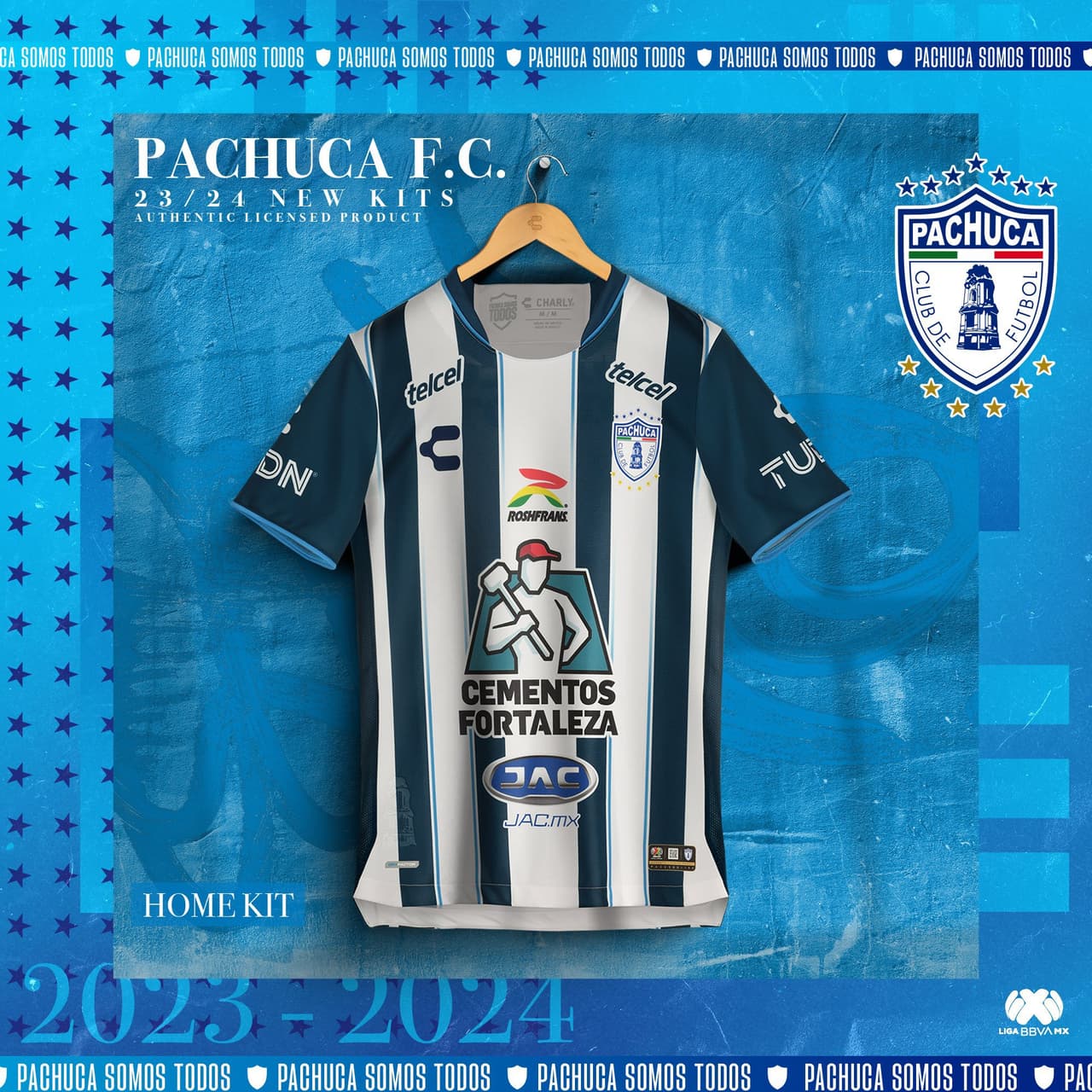 Pachuca innova con un estilo diferente de franjas para el año futbolístico en México.
