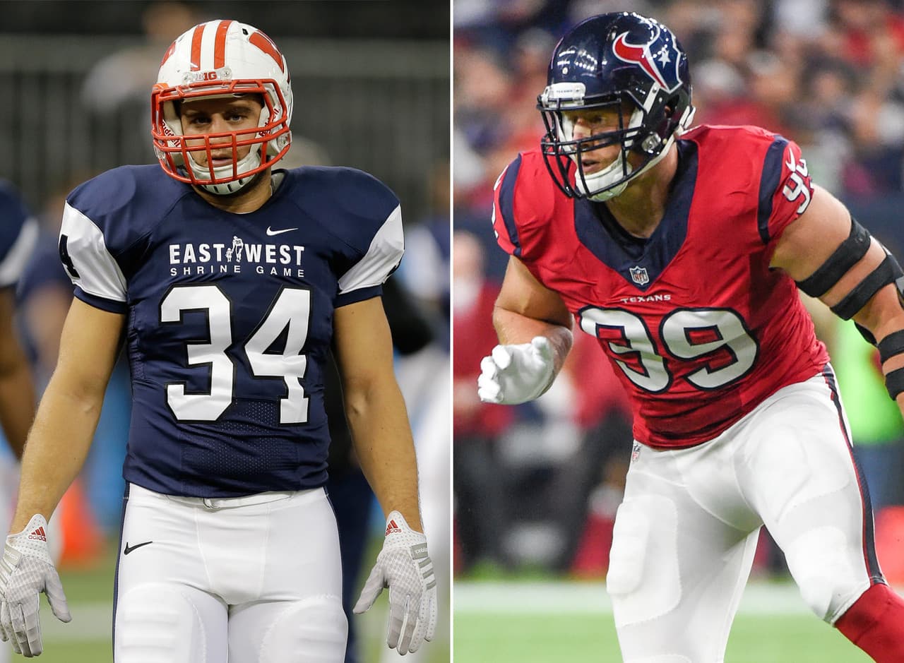 Derek Watt, FB, Wisconsin.- Su hermano J.J. Watt fue una selección de primera ronda de los Houston Texans en el 2011, ha sido elegido cuatro veces al Pro Bowl y tres veces nombrado Defensivo del Año en la NFL.