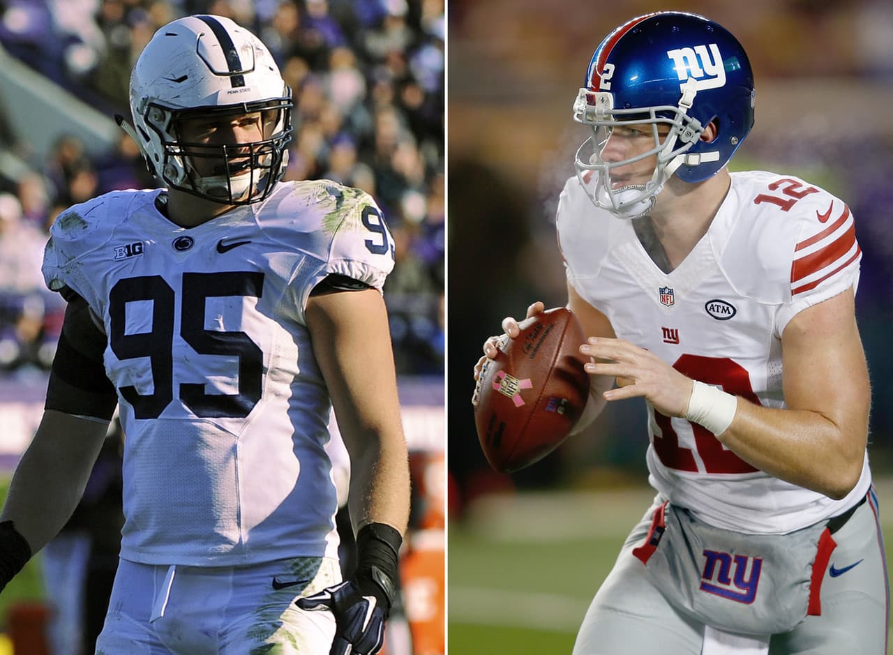 Carl Nassib, DE, Penn State.- Su hermano Ryan Nassib fue una selección de cuarta ronda por los New York Giants en el Draft del 2013 y es el quarterback reserva de Eli Manning.