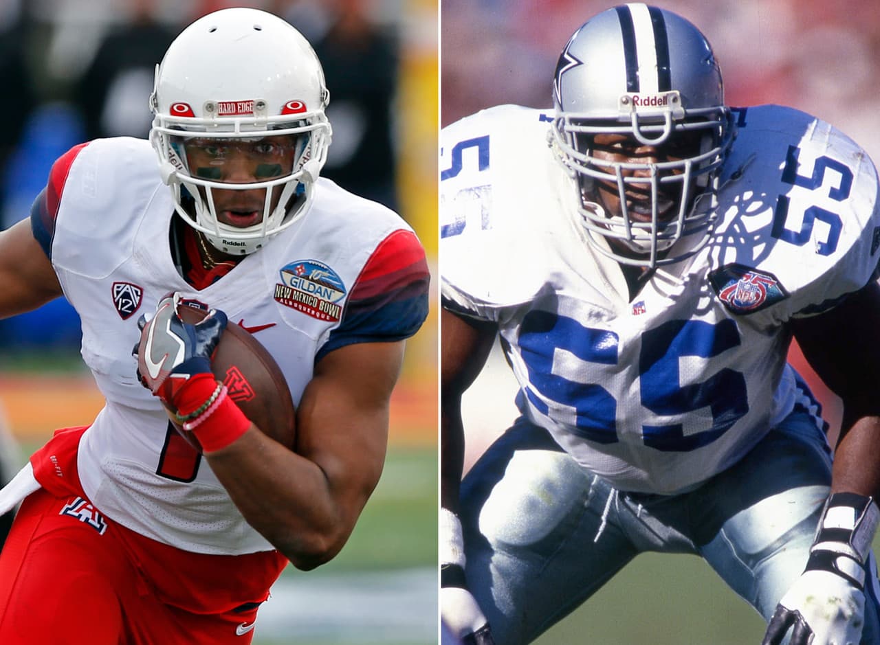 Cayleb Jones, WR, Arizona.- Su padre Robert Jones fue una selección de primera ronda de los Dallas Cowboys en el Draft de 1992, y ganó tres Super Bowls en Dallas. Su tío Jeff Blake jugó 14 campañas para siete diferentes equipos en la NFL, y terminó su carrera con 21,711 yardas y 134 pases de touchdown.