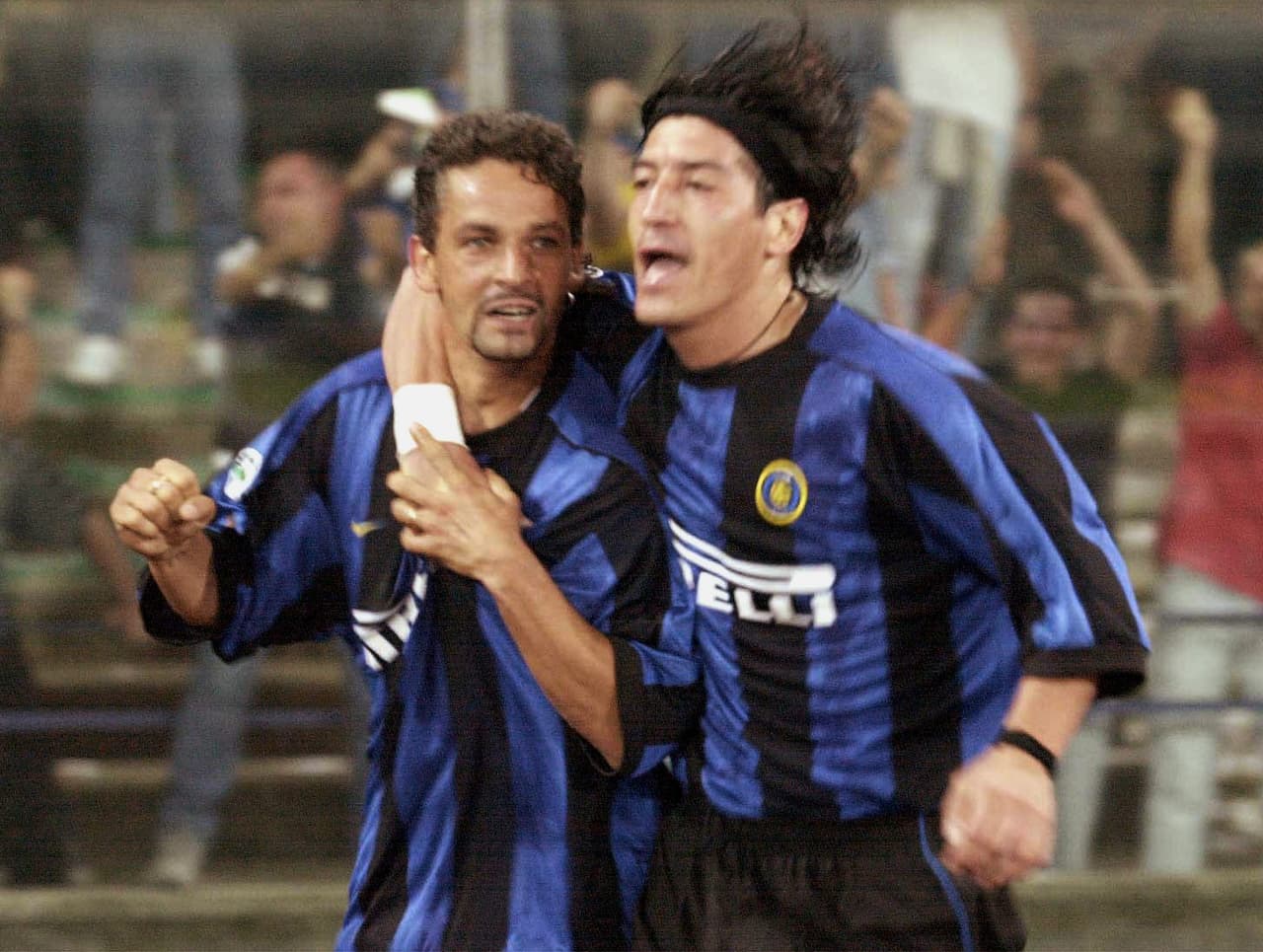El paso de Roberto Baggio por el Inter de Milán no fue tan fructífero, pues únicamente registró nueve goles en dos temporadas.
