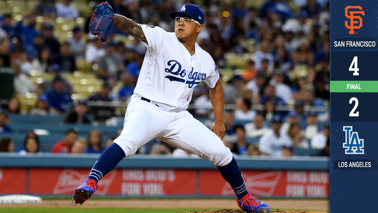 El pitcher mexicano Julio Urías se fue sin decisión a causa del relevo fallido y los Dodgers acabaron perdiendo con los Gigantes en casa.