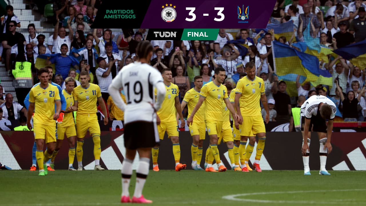 Alemania sufre y le empata a Ucrania de último minuto en amistoso rumbo a la Euro 2024